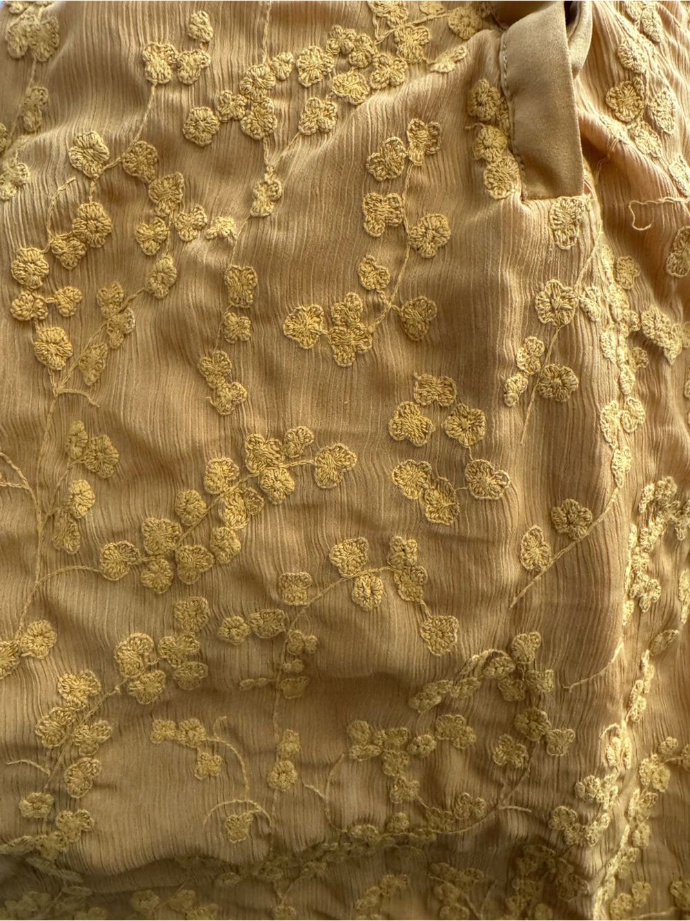 Maeve Anthropologie Embroidered lace up mustard tank top size 8 - Picture 14 of 14